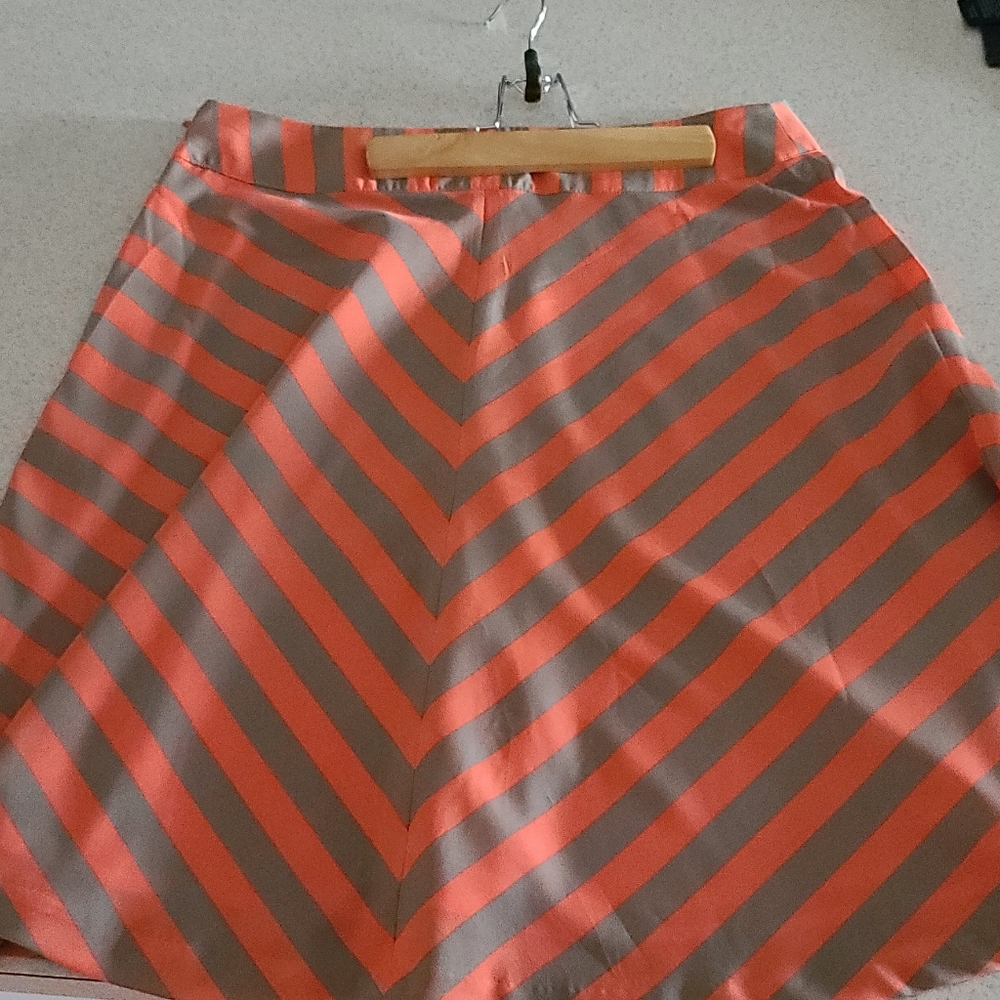 Salmon & Brown/Grey Womens Skirt- M